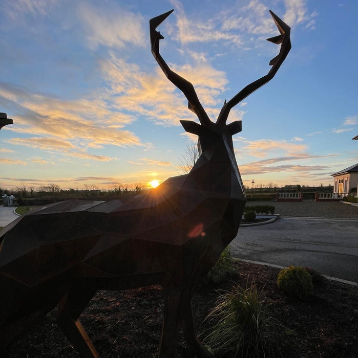 Geometric Stag & Doe Sculpture