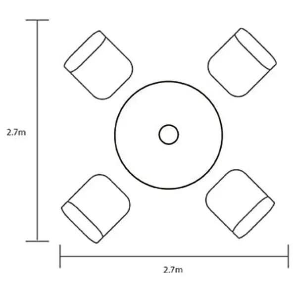 Hartman - Berkeley Round 4 Seat Dining Set in Bronze
