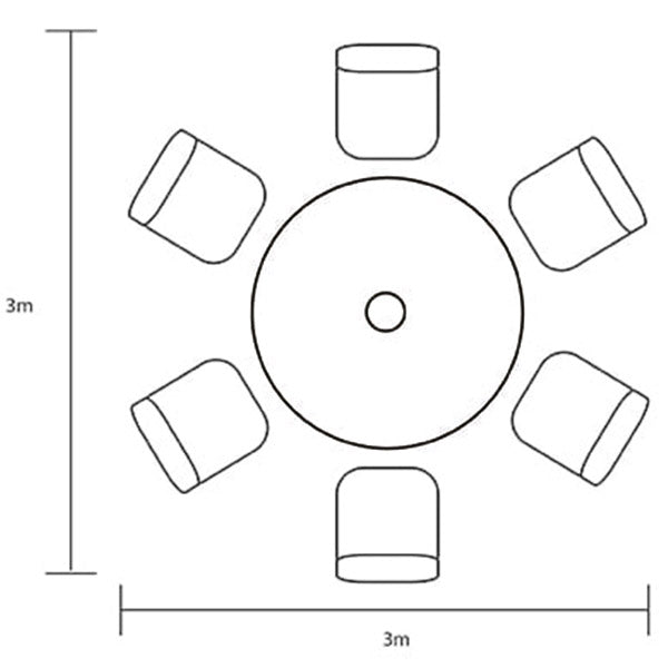 Hartman - Berkeley Round 6 Seat Dining Set in Bronze