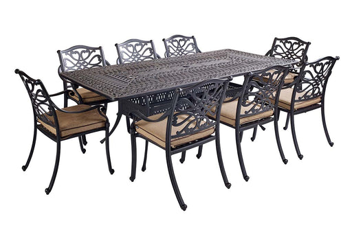 Capri 8 Seat Rectangle Dining Set by Hartman (free cover)