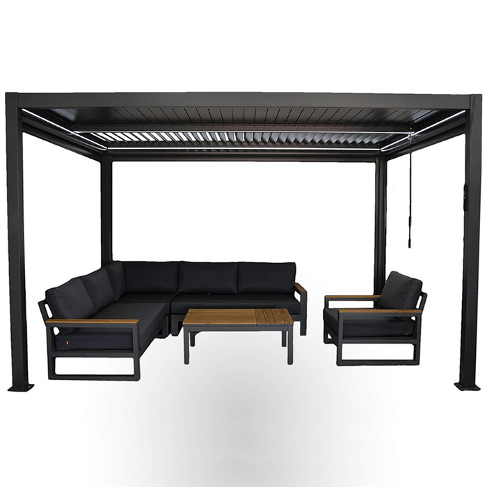 Royce Cube 4m x 3m Pergola with Solar LED Lights including 3 privacy screens Northern Ireland