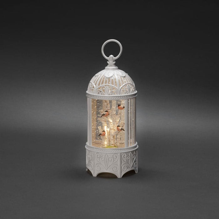 Bird Cage LED Water Lantern with Bullfinches