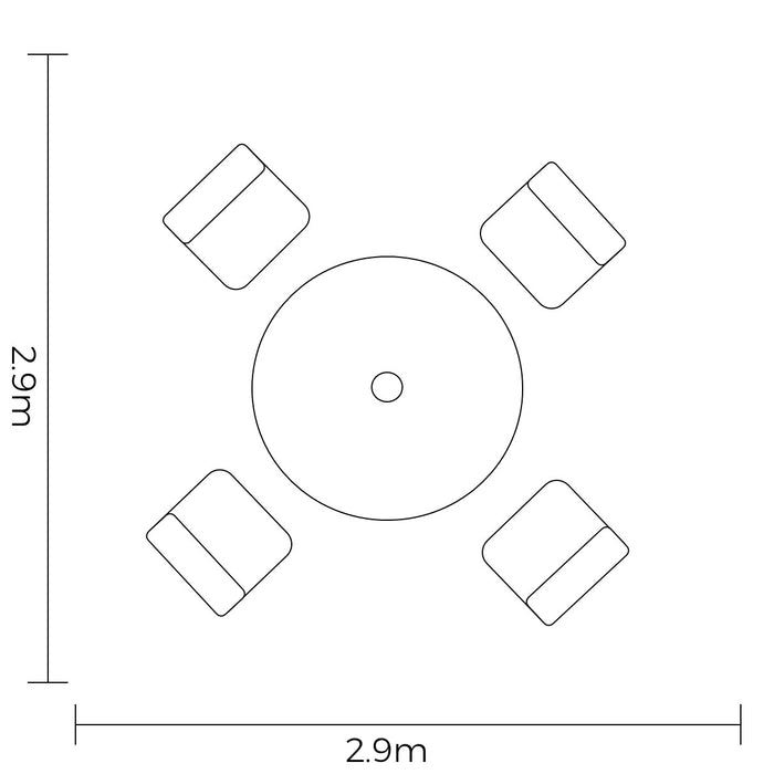 Hartman Rayo 4 Seat Round Dining Set