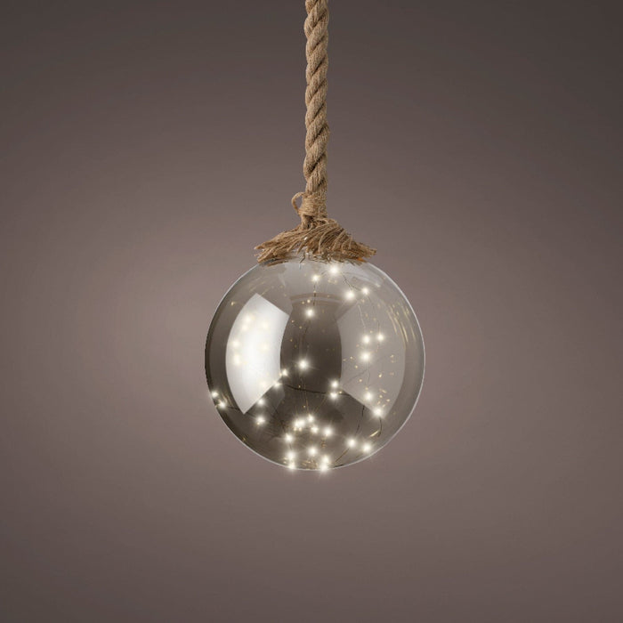 Kaemingk Lumineo Micro LED Bauble With Rope and 40 Lights in Warm White
