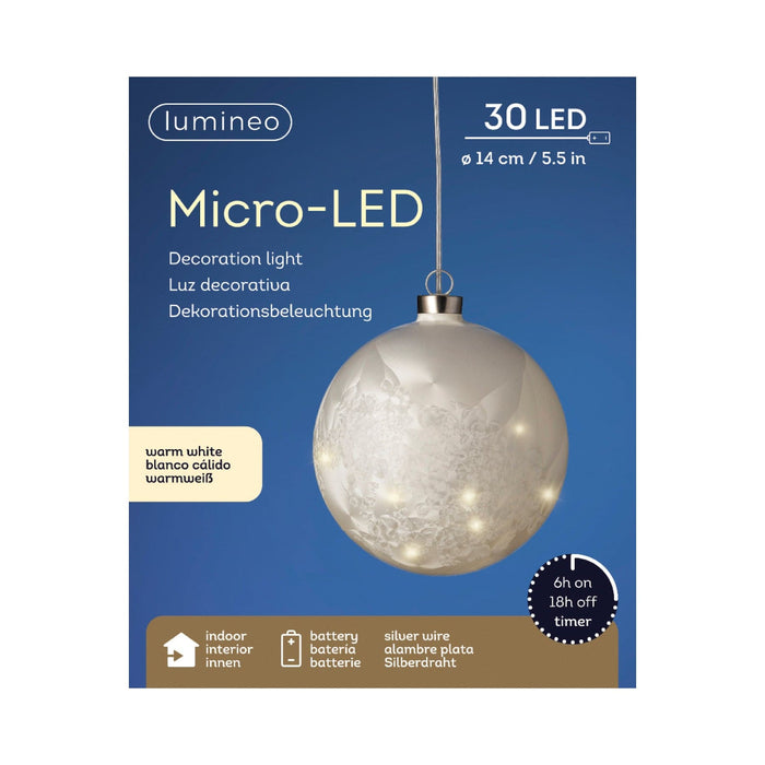 Micro LED Ball Diameter 14cm Frost, Warm White 30 Lights