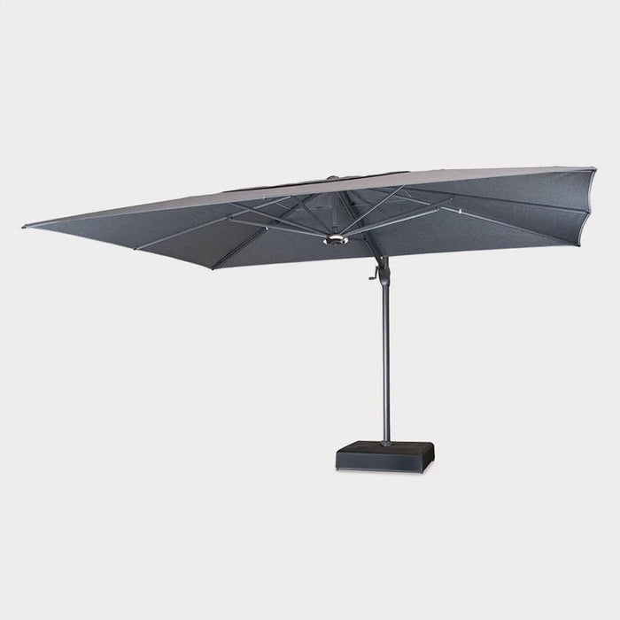 4x3m Large Free Arm Garden Parasol with Slate Canopy