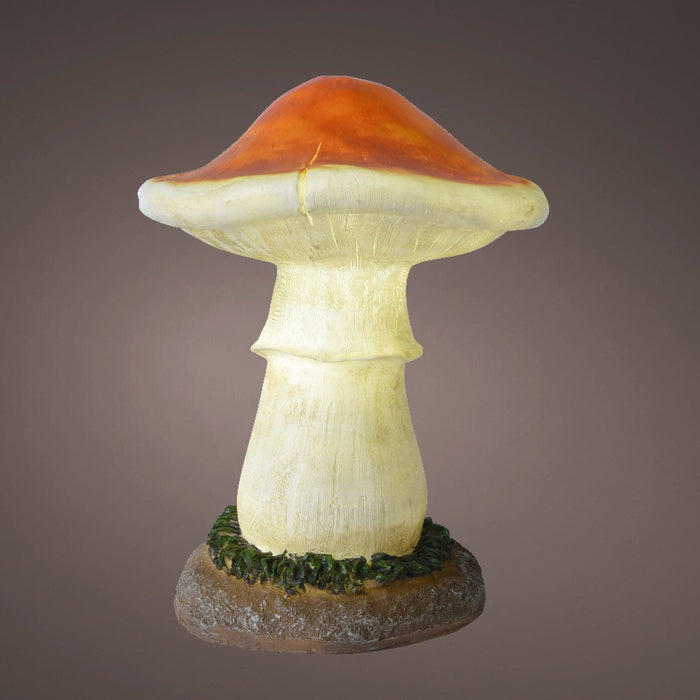 LED Mushroom Fibreglass  Brown, Cool White 4 Lights