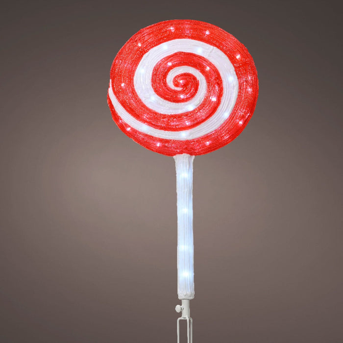 LED Lolly Acrylic Lolly  Red, Cool White 60 Lights