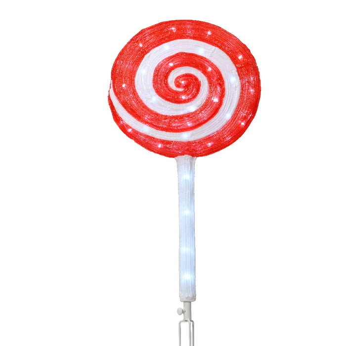 LED Lolly Acrylic Lolly  Red, Cool White 60 Lights