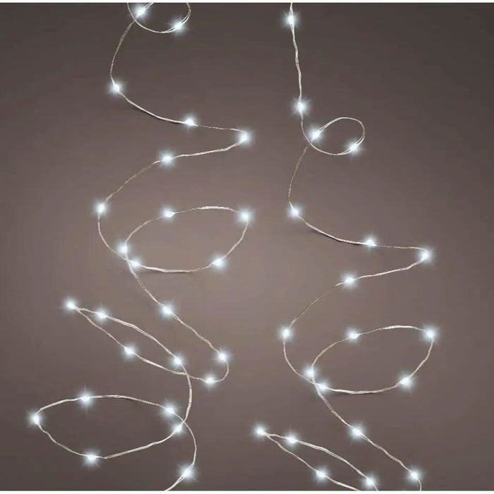 Micro Wire Lights 8 Function Twinkle Effect Silver, Cool White 120 Lights
