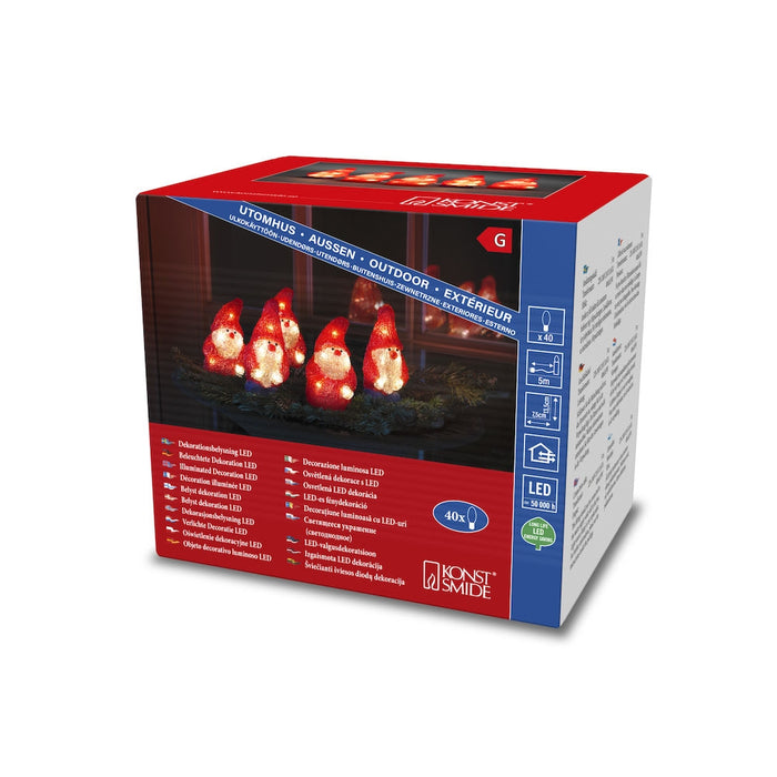 5 Acrylic Santa Lights Set