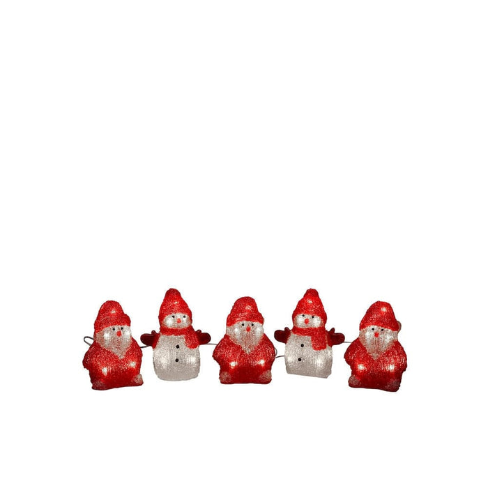 Acrylic Snowman & Santa 5 Piece Lighting Set