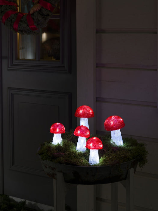 5 Piece Acrylic Mushroom Light Set 12.5cm