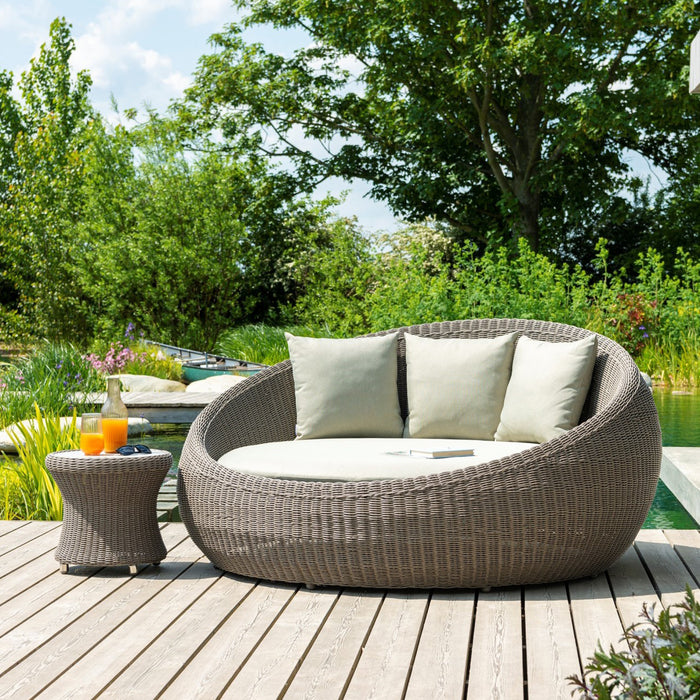 Hazelmere Natural Weave Daybed with Dusk Cushions