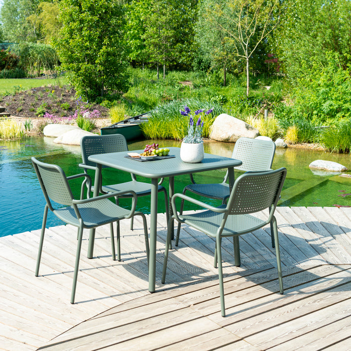 Verona 4 Seat Garden Square Dining Set with Armchairs