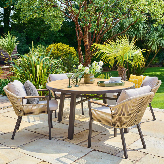 Alexander Rose Bali 6 Seat Round Dining Set