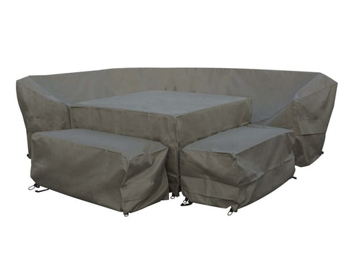 Bramblecrest Curved Corner Set Covers with table & 2 benches - Khaki