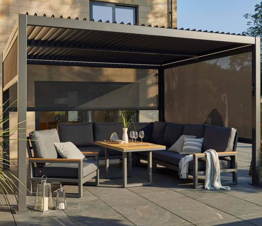 Royce Cube 4m x 3m Pergola with Solar LED Lights including 3 privacy screens Northern Ireland