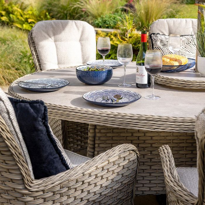 Hartman Eton 8 Seat Elliptical Dining Set in Beech