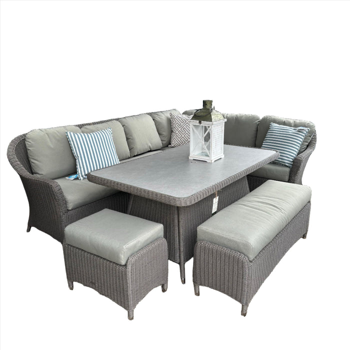 Hazelmere Grey Weave Dining Corner Lounge Set