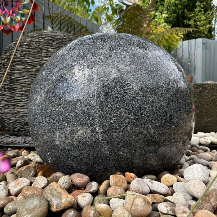 600mm Polished Granite Ball Water Feature with complete kit