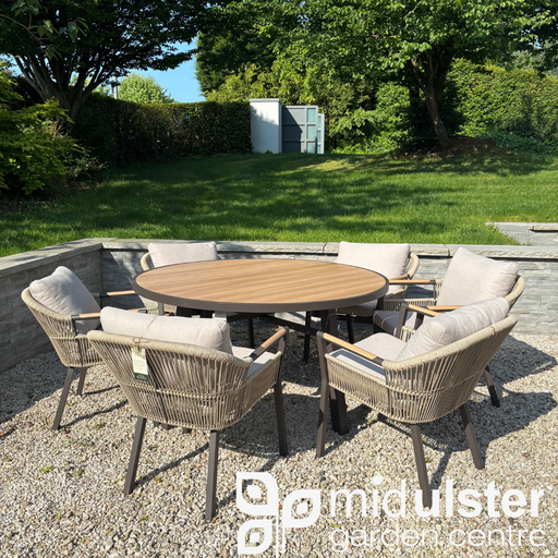Alexander Rose Bali 6 Seat Round Dining Set