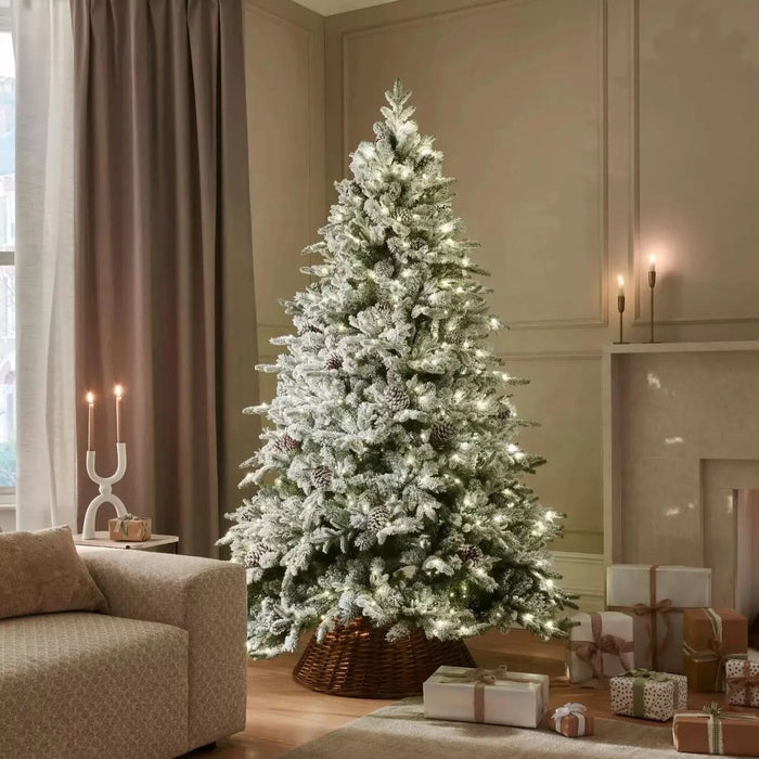 Bosk Frosted Winterfold Fir Christmas Tree 7.5ft (Prelit & Unlit options)