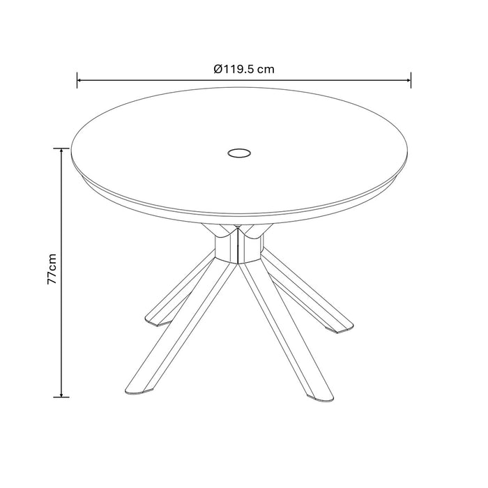 Hartman Rayo 4 Seat Round Dining Set