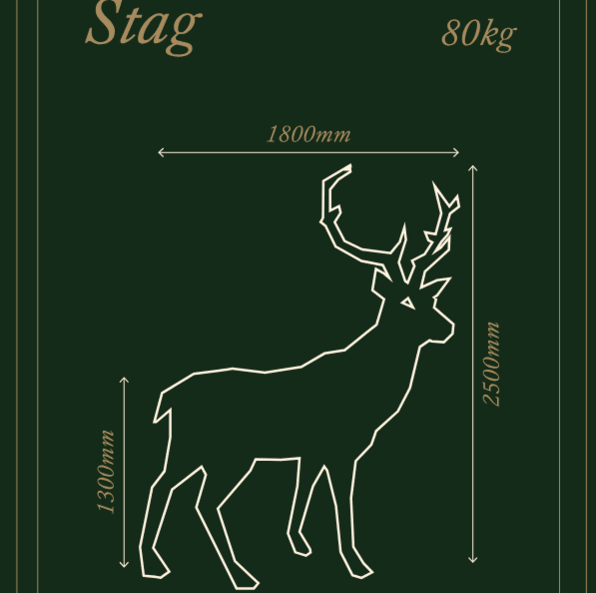 Geometric Stag & Doe Sculpture