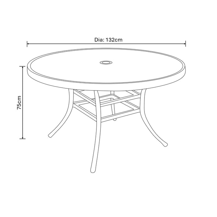 Hartman - Berkeley Round 6 Seat Dining Set in Bronze