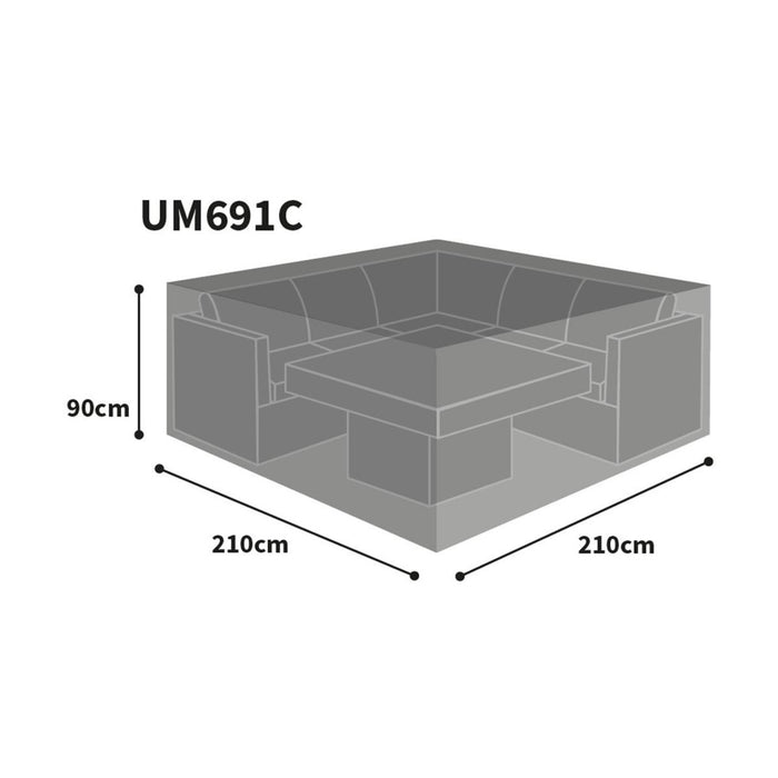 Bosmere - Ultimate Protector Modular Square Sofa Dining Set Cover, Charcoal S
