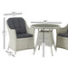 Bramblecrest Monterey Dove Grey Rattan Bistro Table Set with 2 Armchairs