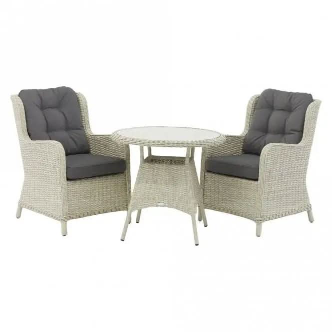 Bramblecrest - Chedworth Rattan Round Bistro Set in  Dove Grey