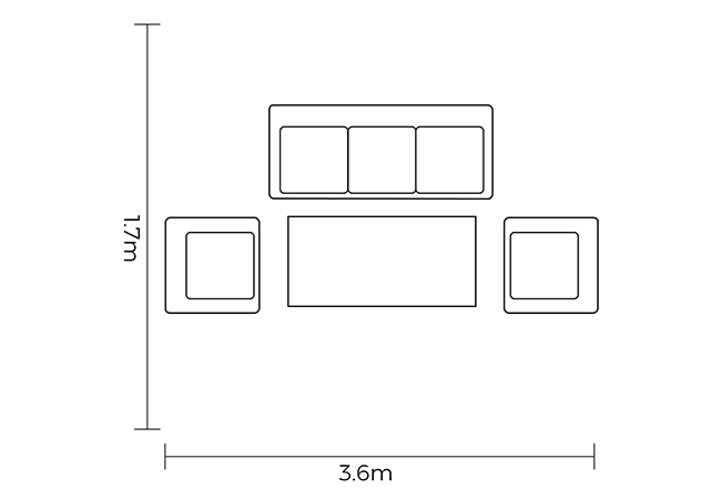 Hartman Buxton 3 Seat Lounge Set in Wheatgrass