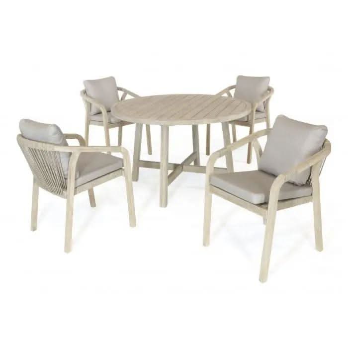 Kettler Cora Rope 4 Seat Round Dining Set