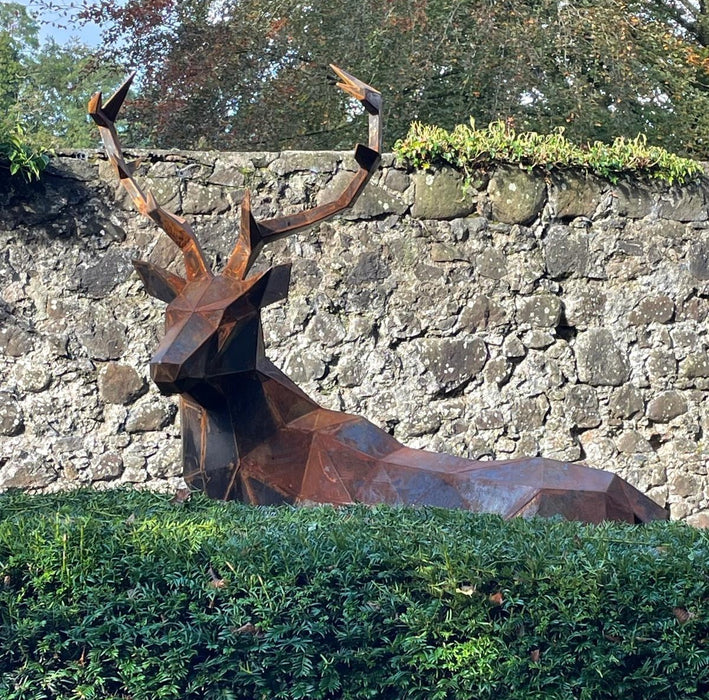 Geometric Stag & Doe Sculpture