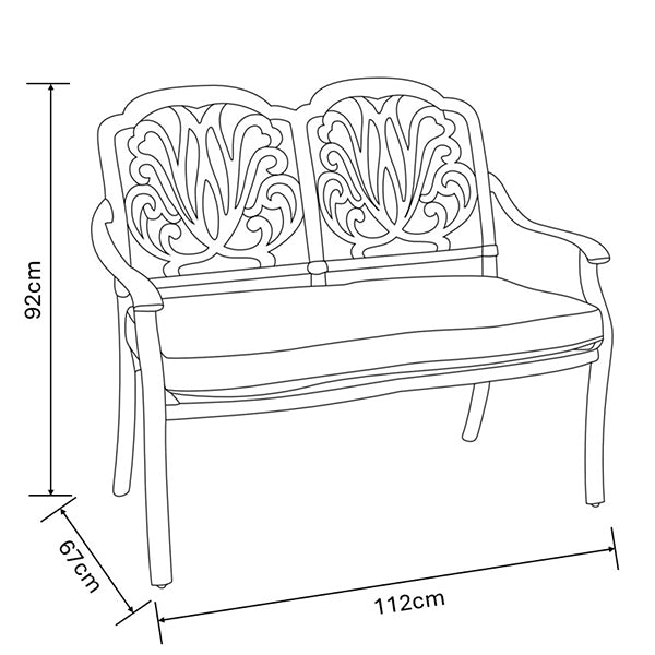 Capri 2 Seat High Back bench by Hartman