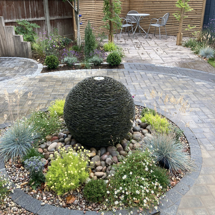 Slate Ball Water Feature with Complete Kit (Sizes 400mm up to 900mm)