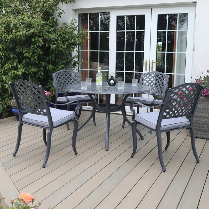 Venice Cast Aluminium 4 Seater Dining Set