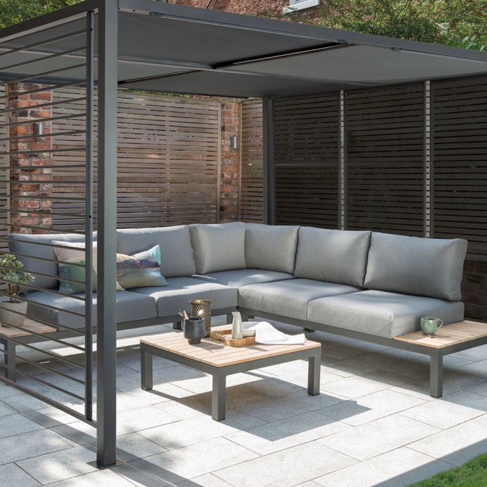 Deluxe 3 x 3.5m Aluminium Canopy (with LED Solar Lights)