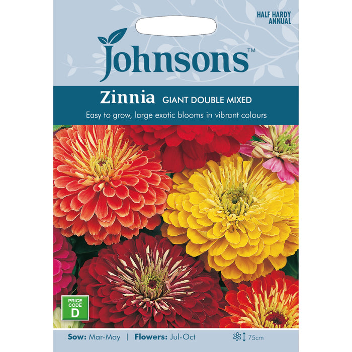 Flowers Zinnia Giant Double Mixed