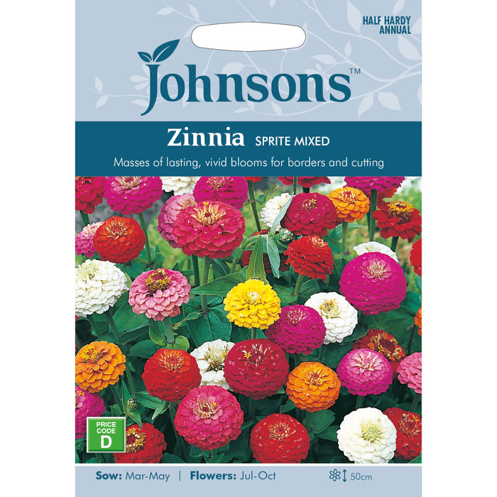 Flowers Zinnia Sprite Mixed