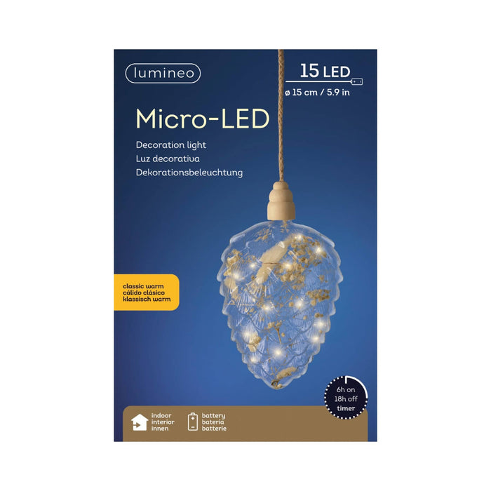 Lumineo Micro LED Floral Pinecone Static Lights Indoor