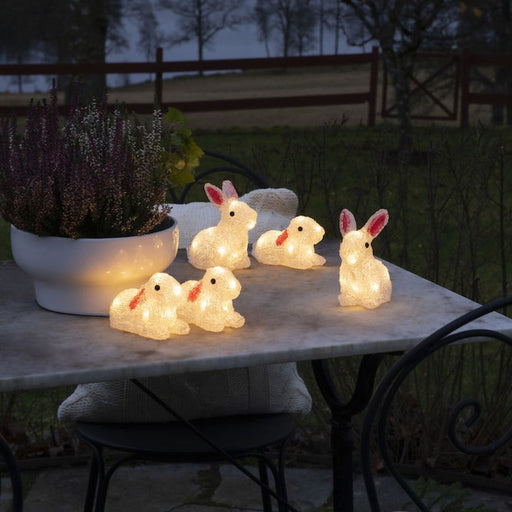 6 Piece Acrylic Rabbits Light Set 15cm