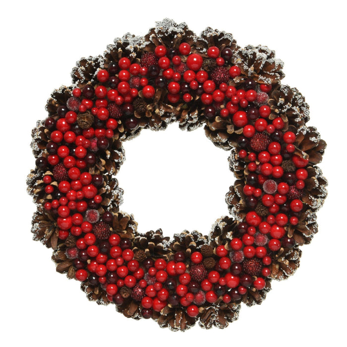 Snow Berry & Pinecone Wreath 30cm