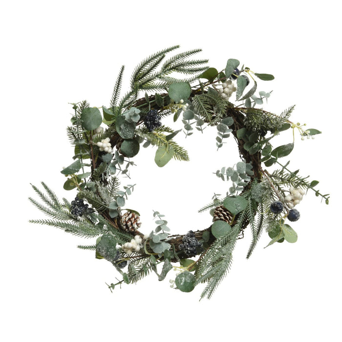 Eucalyptus and Frosted Glitter Wreath 45cm