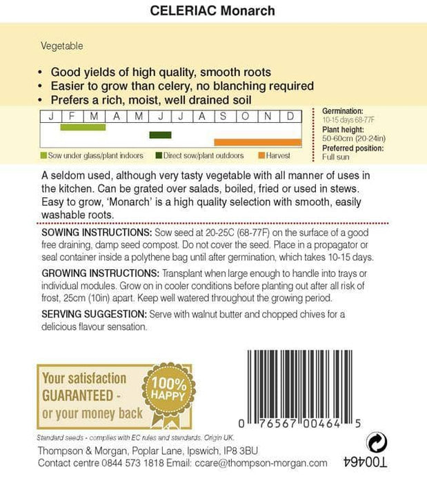 Thompson & Morgan (Uk) Ltd Gardening Thompson & Morgan Celeriac Monarch