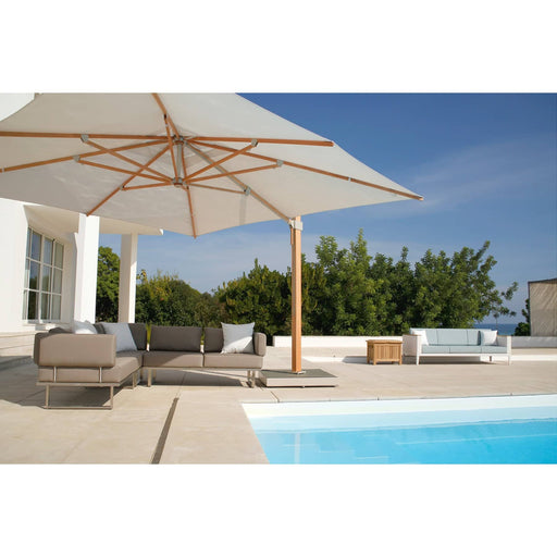 Barlow Tyrie Garden Furniture Accessories Barlow Tyrie Napoli 3.5m Square Cantilever Parasol With In-Ground Base