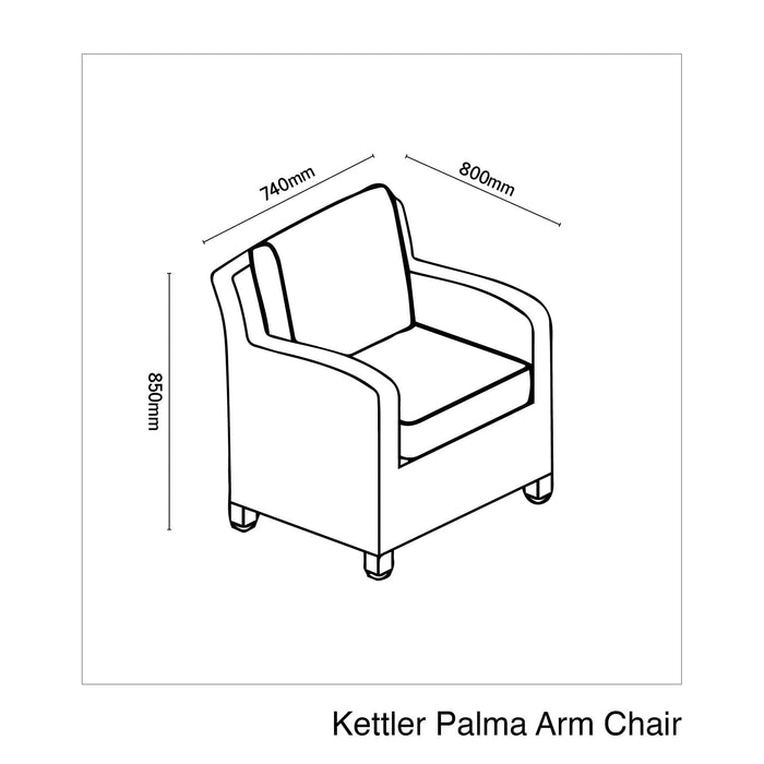 Kettler Garden Furniture Kettler Palma Garden Armchair In White Wash