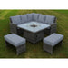 Mercer Garden Furniture Amalfi Casual Dining Dark Grey Firepit Set